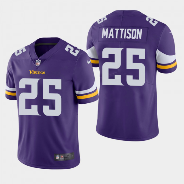 Men's Minnesota Vikings #25 Alexander Mattison 2019 NFL Draft Vapor Limited Purple Jersey