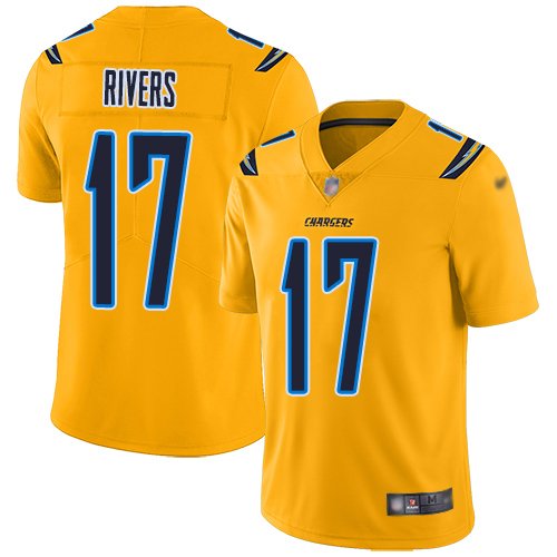 Los Angeles Chargers #17 Philip Rivers Gold Men's Stitched NFL Limited Inverted Legend Jersey