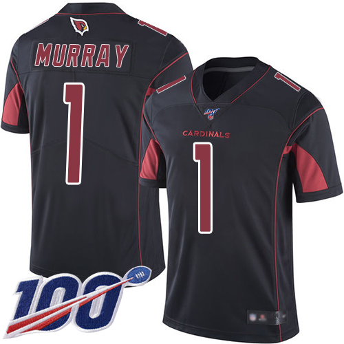 Arizona Cardinals #1 Kyler Murray Black Men's Stitched NFL Limited Rush 100th Season Jersey