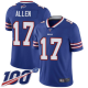 Buffalo Bills #17 Josh Allen Royal Blue Team Color Youth Stitched NFL 100th Season Vapor Limited Jersey