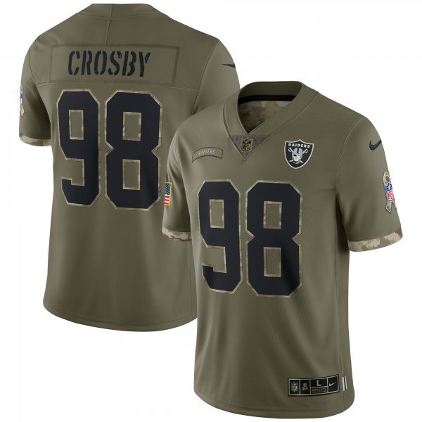 Men's Las Vegas Raiders Nike Olive 2022 Salute To Service Limited Jersey