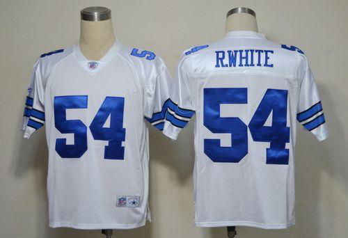 Men's Dallas Cowboys #54 R.White White Legend Throwback Stitched NFL Jersey