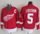 Detroit Red Wings #5 Nicklas Lidstrom Red CCM Throwback Stitched NHL Jersey