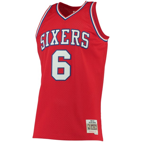 Men's Philadelphia 76ers Julius Erving Mitchell & Ness Red 1982/83 Big & Tall Hardwood Classics Swingman Jersey