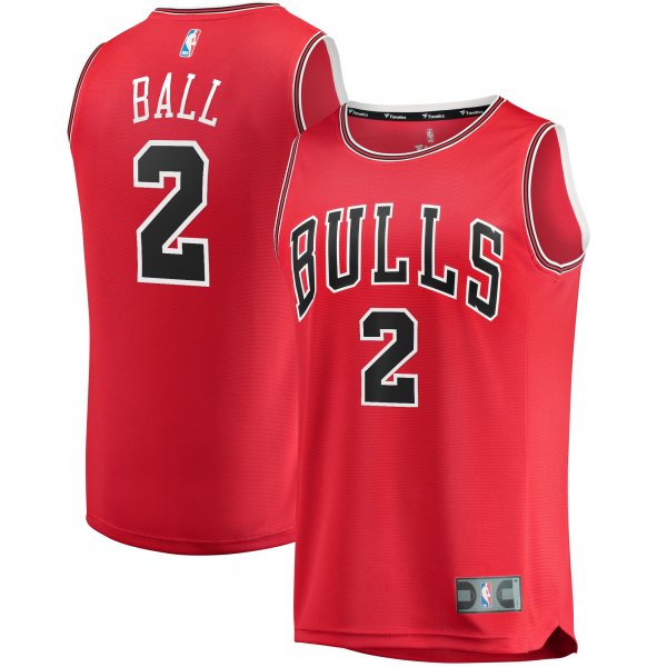 Youth Chicago Bulls Lonzo Ball Fanatics Red Fast Break Road Replica Jersey - Icon Edition