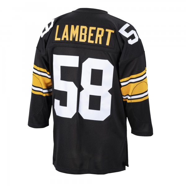 Men's Pittsburgh Steelers 1975 Jack Lambert Mitchell & Ness Black Throwback Retired Player Jersey