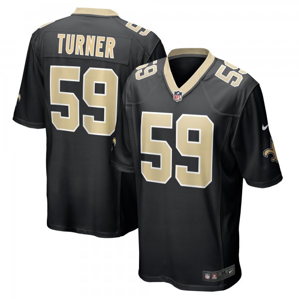 Men's New Orleans Saints Trai Turner Nike  Black Team Game Jersey