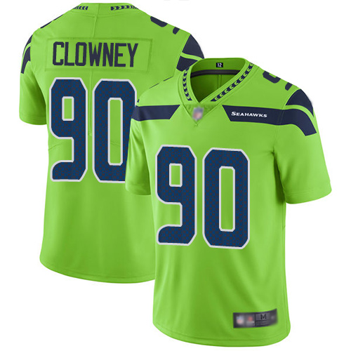 Men's Seattle Seahawks #90 Jadeveon Clowney Green Stitched NFL Limited Rush Jersey