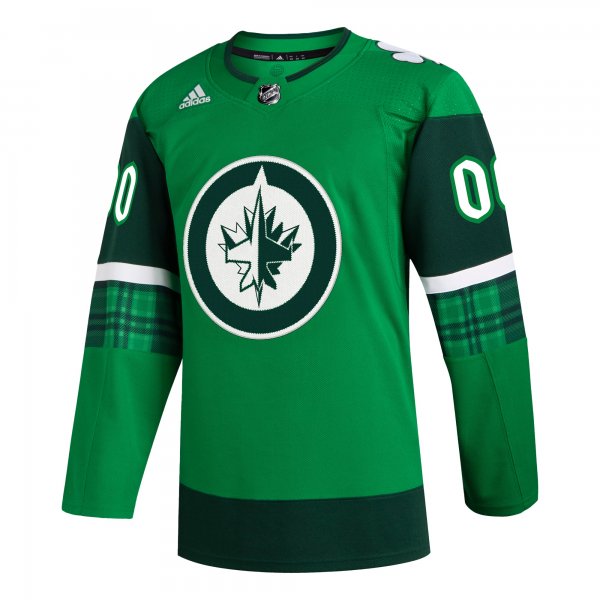 Men's Winnipeg Jets  adidas Kelly Green St. Patrick's Day Custom Jersey