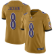 Baltimore Ravens #8 Lamar Jackson Gold Youth Stitched NFL Limited Inverted Legend Jersey