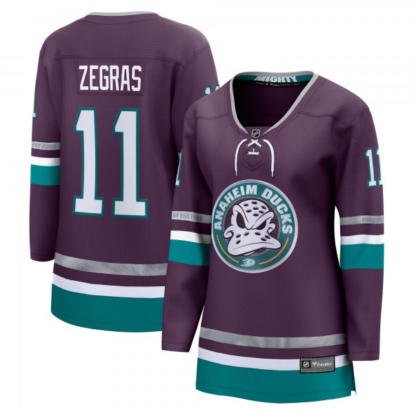 Women's Anaheim Ducks Trevor Zegras Fanatics Purple Alternate Premier Breakaway Player Jersey