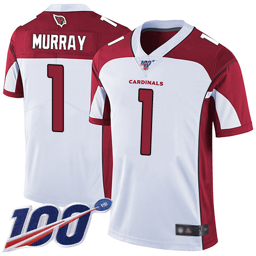 Men's Arizona Cardinals #1 Kyler Murray White Stitched NFL 100th Season Vapor Limited Jersey