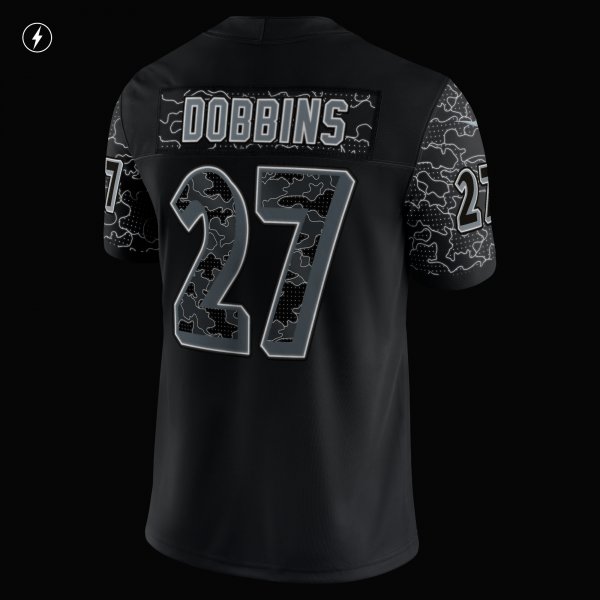 Men's Baltimore Ravens J.K. Dobbins Nike Black RFLCTV Limited Jersey