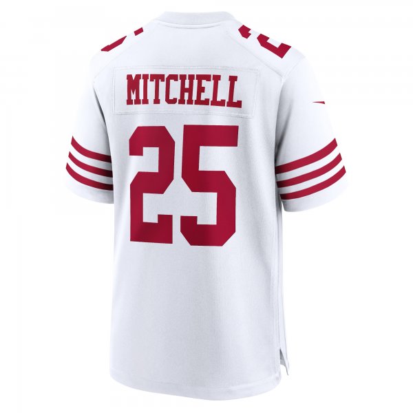 Men's San Francisco 49ers Elijah Mitchell Nike White Player Game Jersey