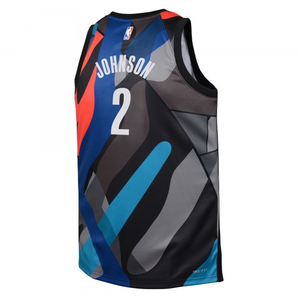 Youth Brooklyn Nets Cameron Johnson Nike Black  Swingman Replica Jersey - City Edition