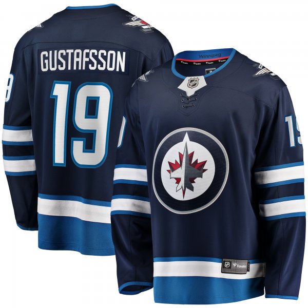 Men's Winnipeg Jets David Gustafsson Fanatics Navy Home Premier Breakaway Player Jersey