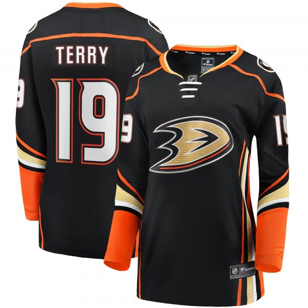 Women's Anaheim Ducks Troy Terry Fanatics Black Home Team Breakaway Player Jersey