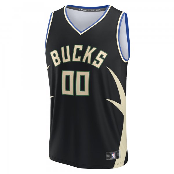 Men's Milwaukee Bucks Fanatics Black Custom Fast Break Jersey - Statement Edition