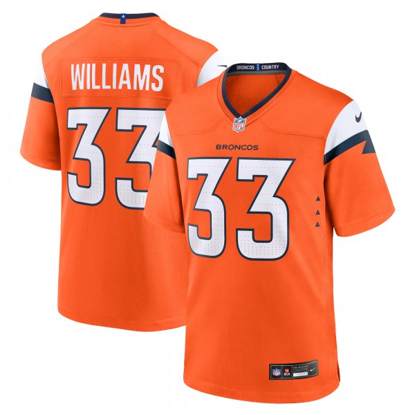 Men's Denver Broncos Javonte Williams Nike Orange Game Jersey