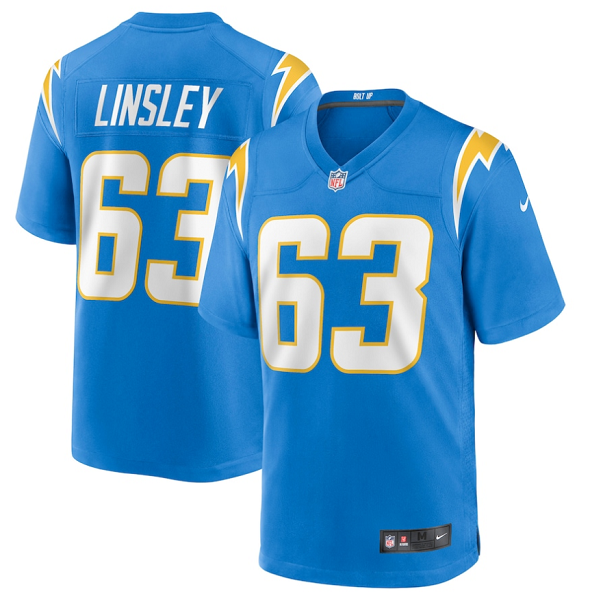 Men's Nike Los Angeles Chargers #63 Corey Linsley Powder Blue NFL Limited Player Jersey