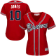 Atlanta Braves #10 Chipper Jones Red Alternate Women's Stitched MLB Jersey