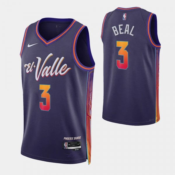 Phoenix Suns #3 Bradley Beal 2023-24 City Edition Purple Jersey