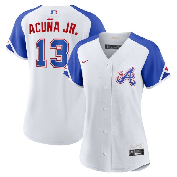 Women's Atlanta Braves Ronald Acu?a Jr. Nike White City Connect Replica Player Jersey