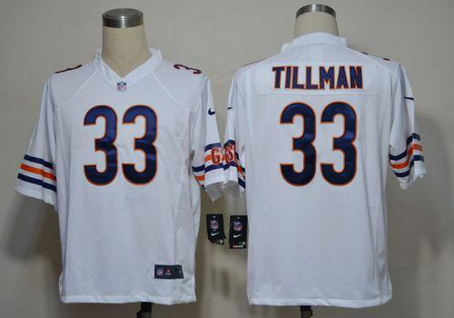 Nike Chicago Bears #33 Charles Tillman White Men's Stitched NFL Game Jersey