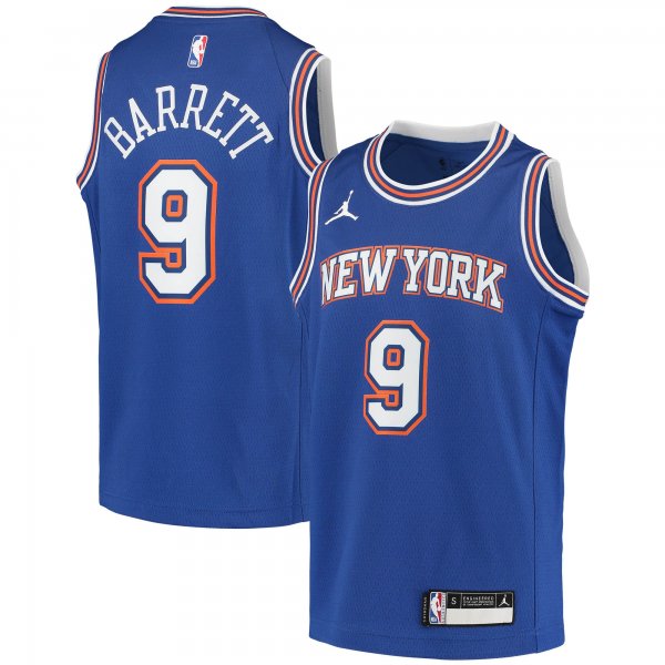 Youth New York Knicks RJ Barrett Jordan Brand Blue 2020/21 Swingman Player Jersey - Statement Edition