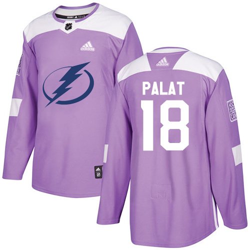 Adidas Tampa Bay Lightning #18 Ondrej Palat Purple Fights Cancer Stitched NHL Jersey