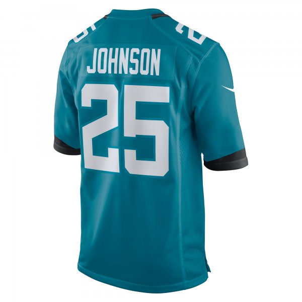 Men's Jacksonville Jaguars D'Ernest Johnson Nike  Teal Team Game Jersey