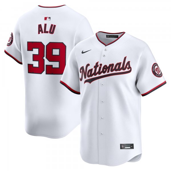 Men's Washington Nationals Jake Alu Nike White Home Limited Player Jersey