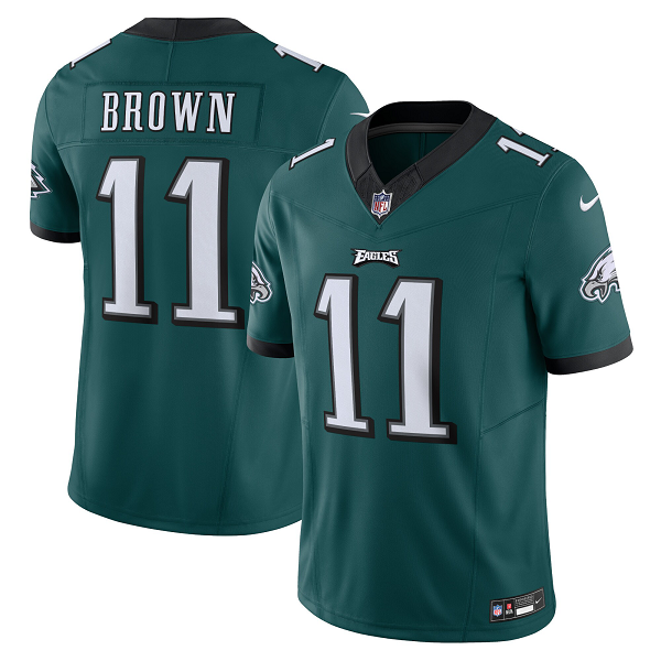 Men's Philadelphia Eagles #11 A.J. Brown Nike Green Vapor F.U.S.E. Limited NFL Jersey