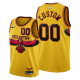 Men's Atlanta Hawks #00 2021-22 City Edition Throwback 90s Gold Custom Jersey