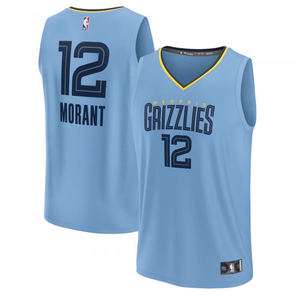 Men's Memphis Grizzlies Ja Morant Fanatics Light Blue Fast Break Replica Player Jersey - Statement Edition