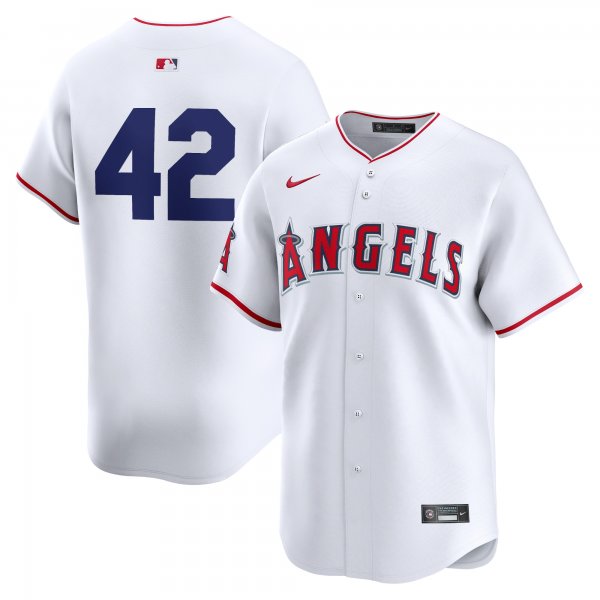 Men's Los Angeles Angels  Nike White 2024 Jackie Robinson Day Home Limited Jersey