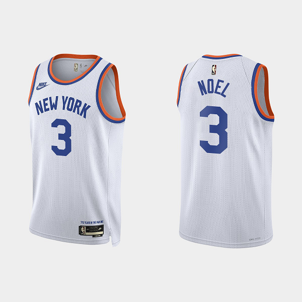 Men's New York Knicks #3 Nerlens Noel 2021/22 Classic Edition Year Zero 75th Anniversary White NBA Jersey