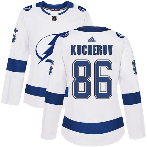 Adidas Tampa Bay Lightning #86 Nikita Kucherov White Road Women's Stitched NHL Jersey