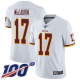 Men's Washington Redskins #17 Terry McLaurin White Stitched NFL 100th Season Vapor Limited Jersey