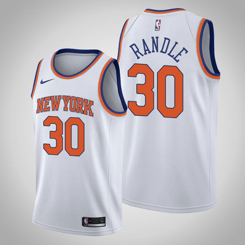 Men's New York Knicks Julius Randle #30 White Association NBA Jersey