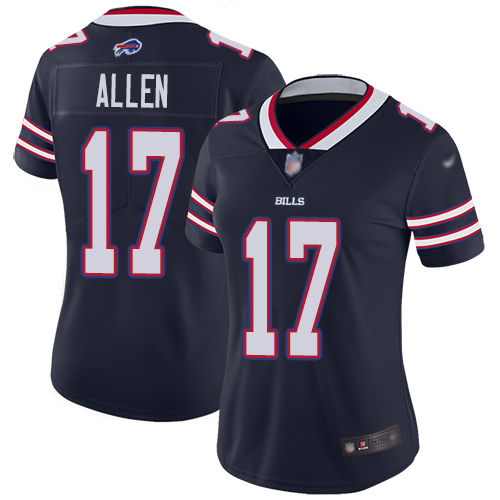 Buffalo Bills #17 Josh Allen Navy Women's Stitched NFL Limited Inverted Legend Jersey