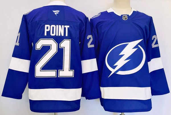 Men's #21 Brayden Point Tampa Bay Lightning Blue City Edition Jersey