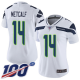 Women's Seattle Seahawks #14 D.K. Metcalf WhiteStitched NFL 100th Season Vapor Limited Jersey