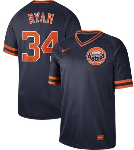 Men's Nike Houston Astros #34 Nolan Ryan Navy Cooperstown Collection Stitched MLB Jersey