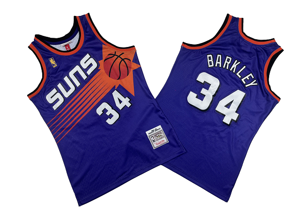 Men's Phoenix Suns #34 Charles Barkley 1992-93 Purple Mitchell and Ness NBA Jersey