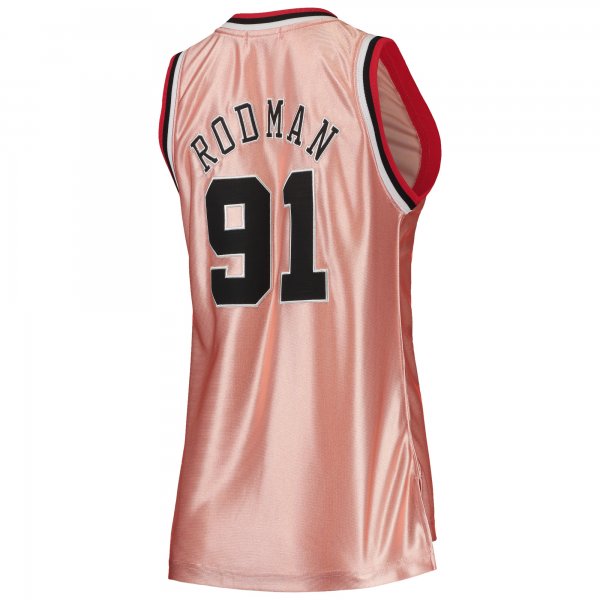 Women's Chicago Bulls Dennis Rodman Mitchell & Ness Pink 75th Anniversary Rose Gold 1997 Swingman Jersey