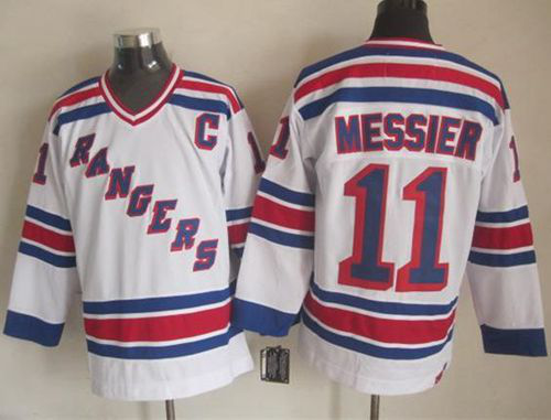 New York Rangers #11 Mark Messier White CCM Throwback Stitched NHL Jersey