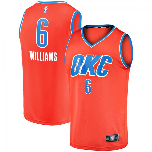 Youth Oklahoma City Thunder Jaylin Williams Fanatics Orange Fast Break Replica Player Jersey - Statement Edition