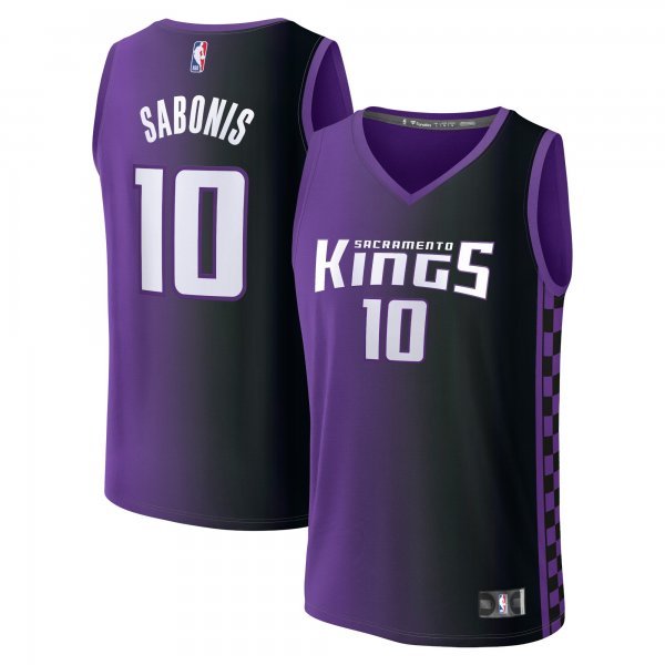 Men's Sacramento Kings #10 Domantas Sabonis Purple 2023/24 Fast Break Replica Statement Edition Jersey