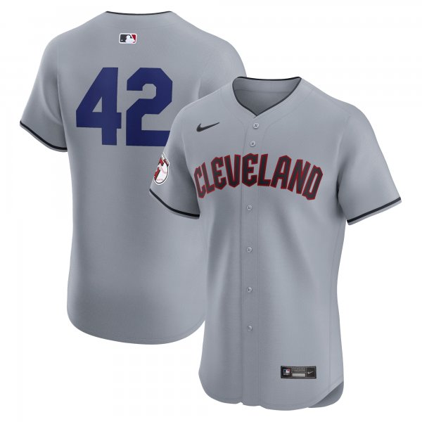 Men's Cleveland Guardians Nike Gray Road 2024 Jackie Robinson Day Elite Jersey